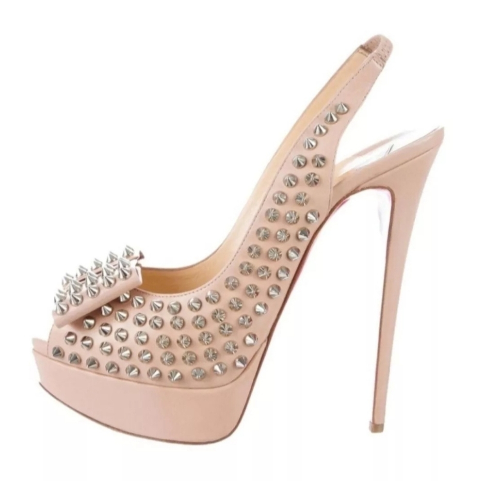 CHRISTIAN LOUBOUTIN 'Clou Noeud' Beige Stilettos